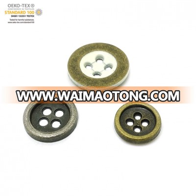 Custom 4 Hole Metal logo sewing buttons For Clothes