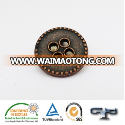 4 hole custom hollowed out metal alloy sewing buttons