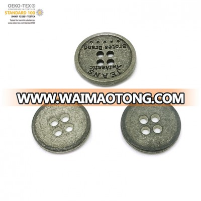 Alloy material 4 holes sewing buttons for shirt